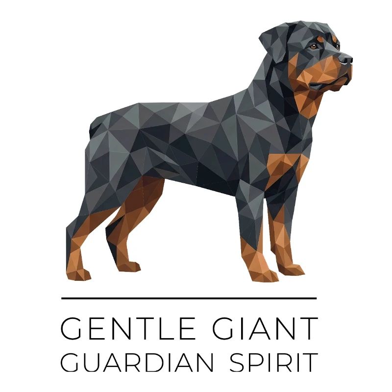 Art Low-Poly Rottweiler - Géant doux