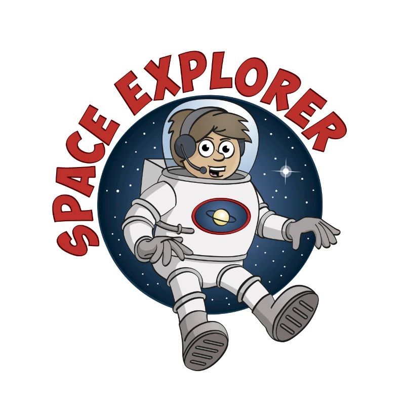 "Space Explorer" Astronaut auf rundem Hintergrund.