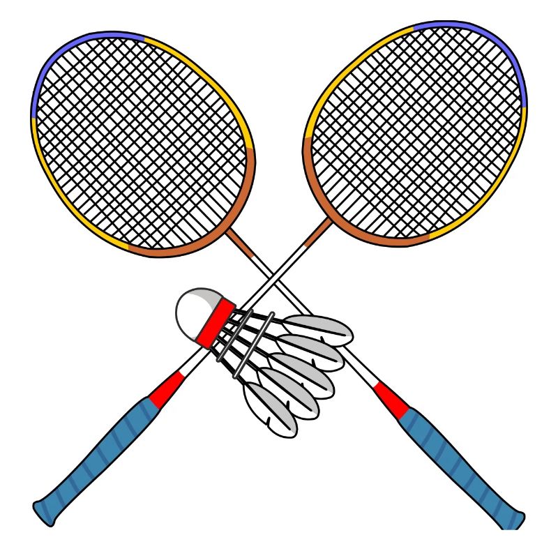 Badmintonschläger und Shuttle