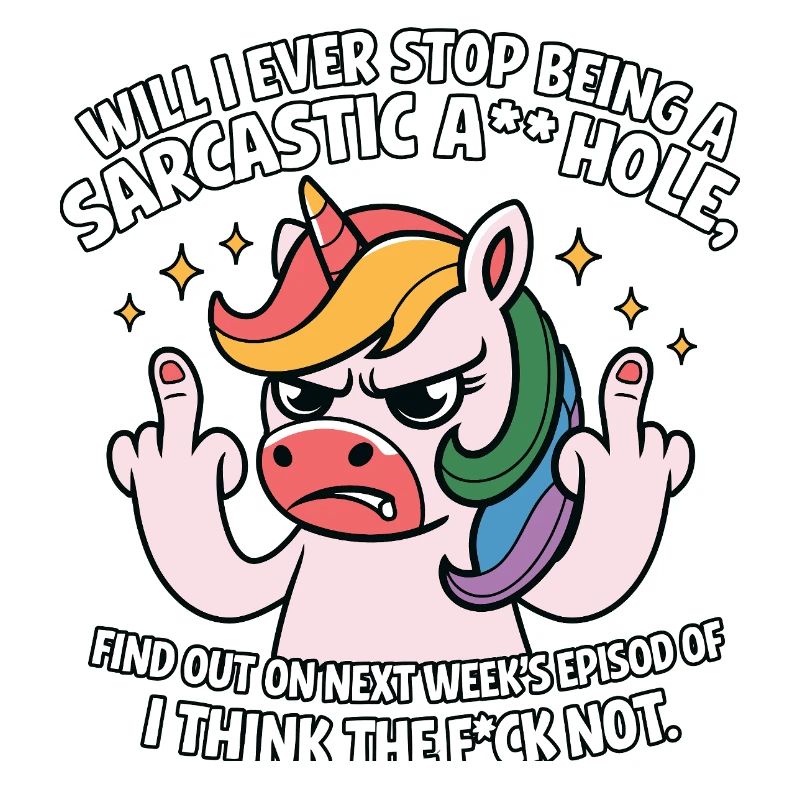 Provokatives Einhorn mit Mittelfinger Sarkasmus