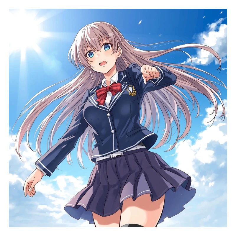 Écolière dans un ciel bleu