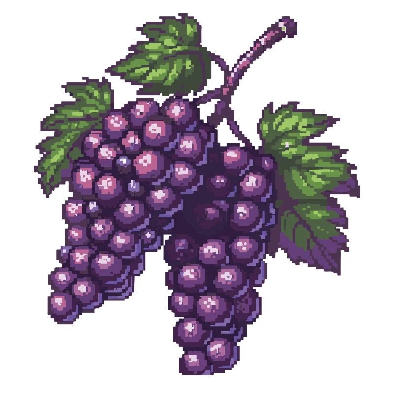 Pixeltrauben Violett Pixelkunst