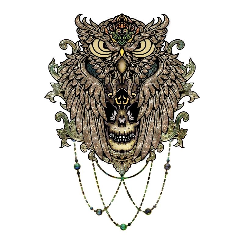 Elegante Eule mit Totenkopf