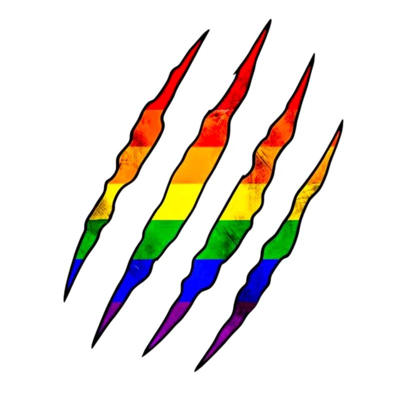 Pride Claw Rainbow Statement Scratch Trace
