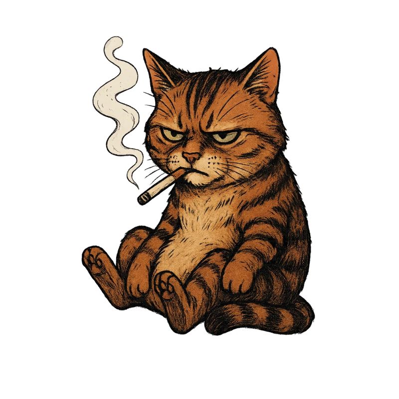 smoking cat