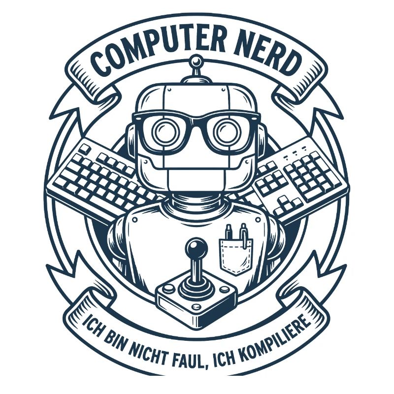 Computer Nerd Roboter Logo