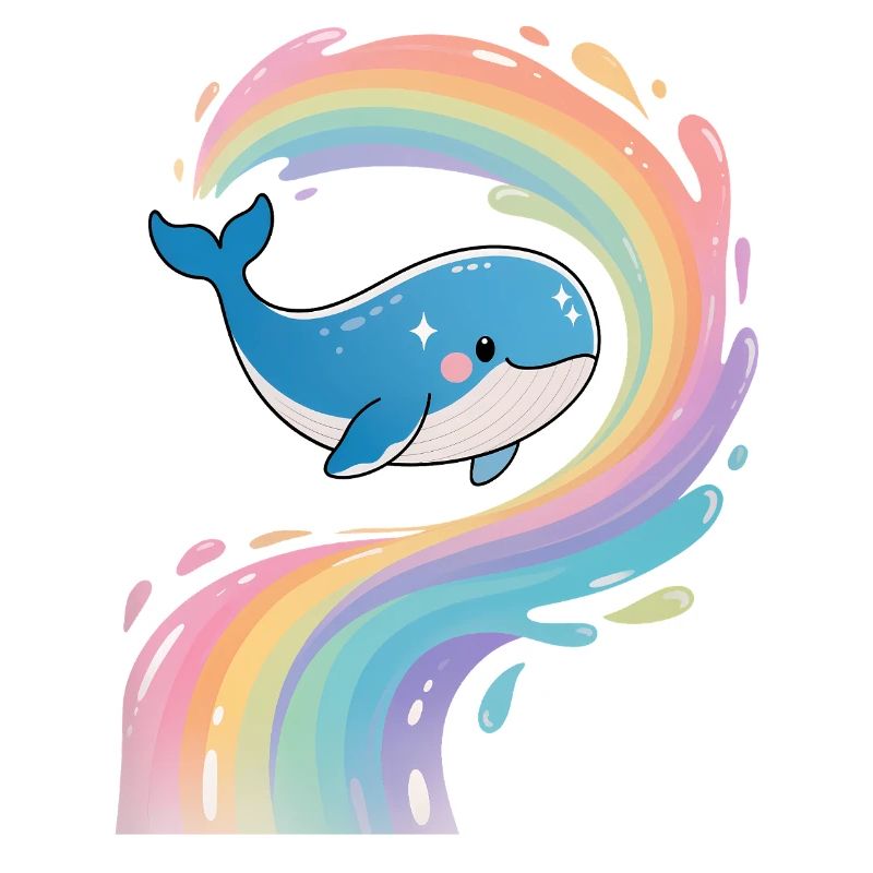 🐳 Rainbow Whale - Magical