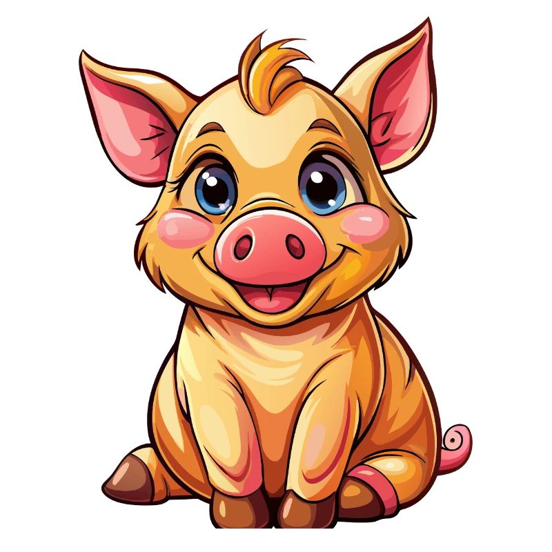 Sitzendes Schwein