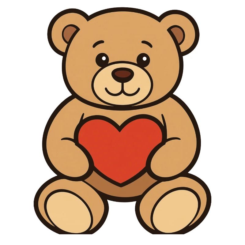 Teddybär mit Herz Comic Art 