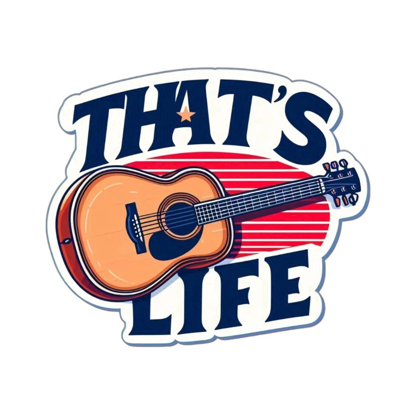 Lebendige Gitarre mit Slogan