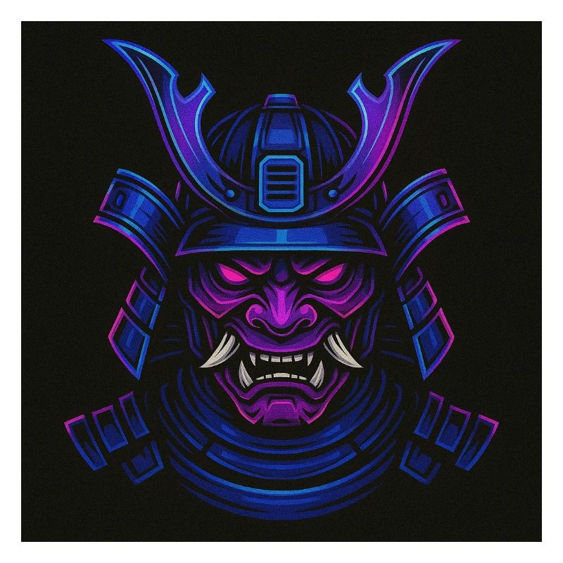 Masque de samouraï néon