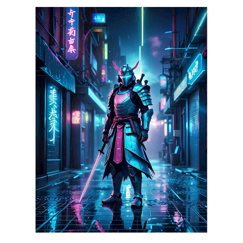 Neon-Samurai der Nacht