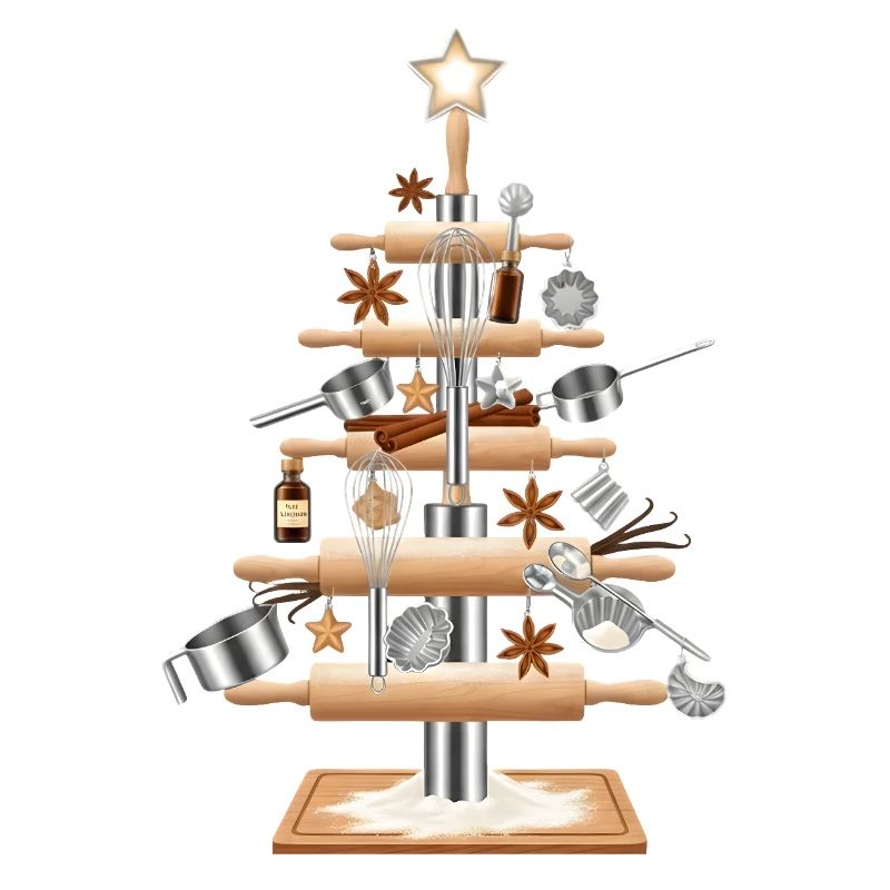 Kitchen tree made of baking tools