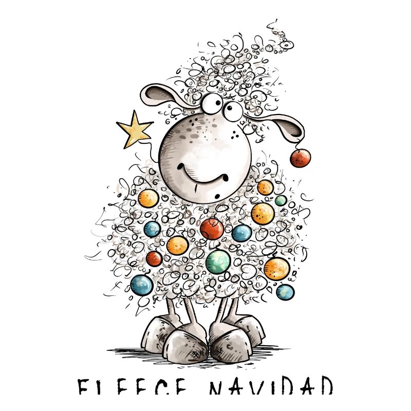 Fleece Navidad Weihnachtsschaf Cartoon Schaf