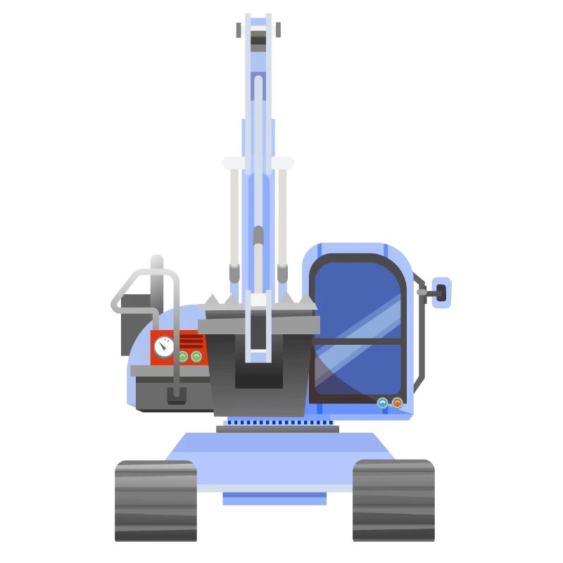 Blauer Bagger