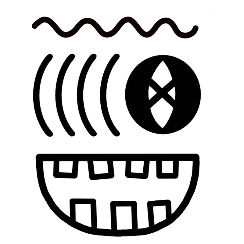 Visage de monstre ondulé