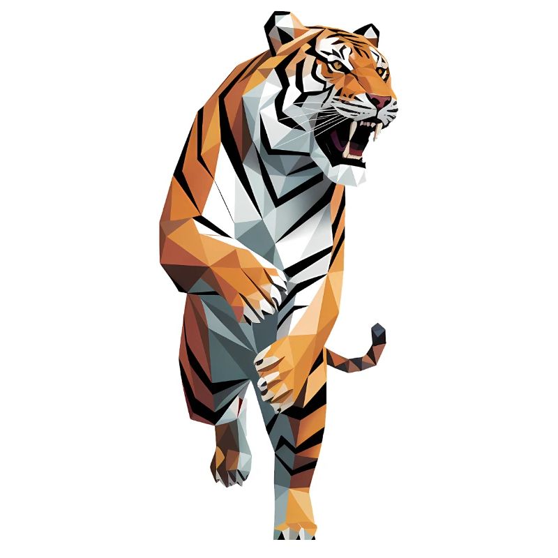 Tiger - Cooles Low-Poly-Logo