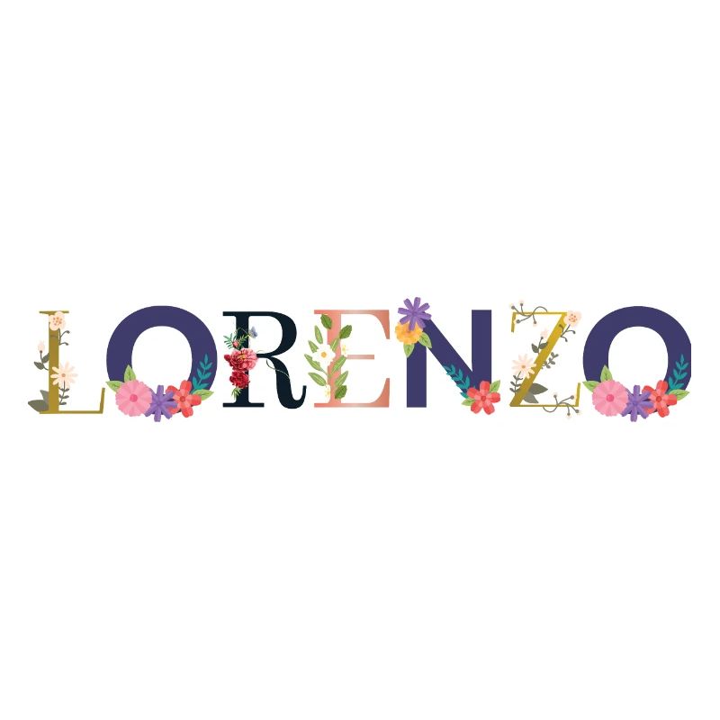 Le nom de LORENZO orné de fleurs