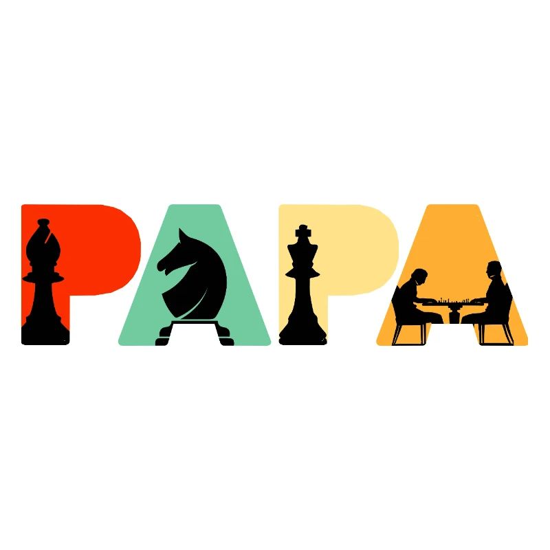 Chess Papa Retro Board Game Strategy Chess Dad