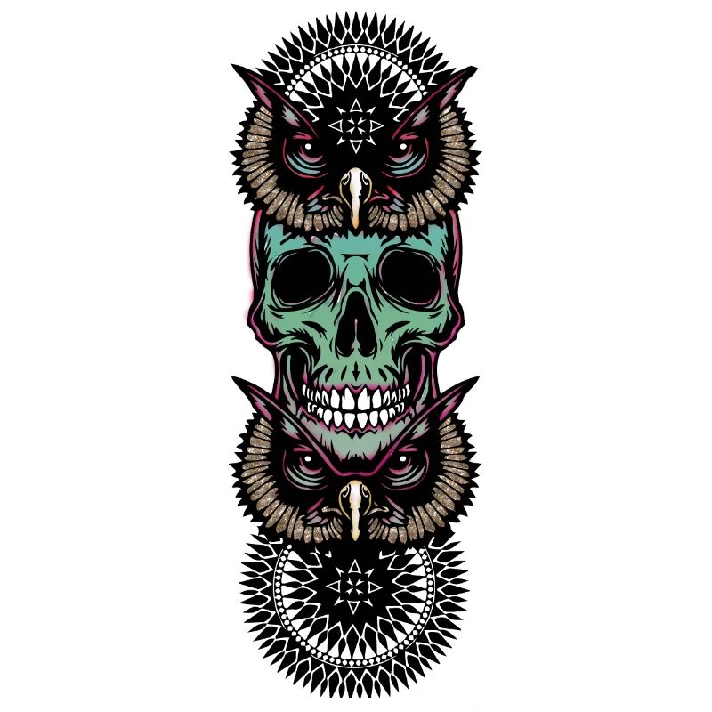 Skull with owl
