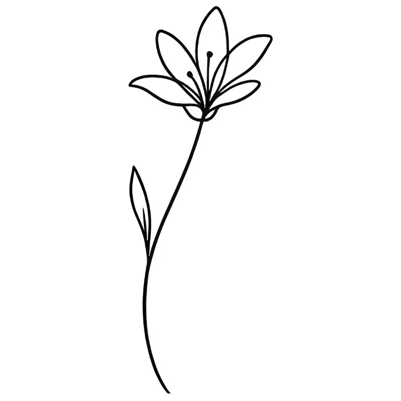 Botanical Line Flower Minimal