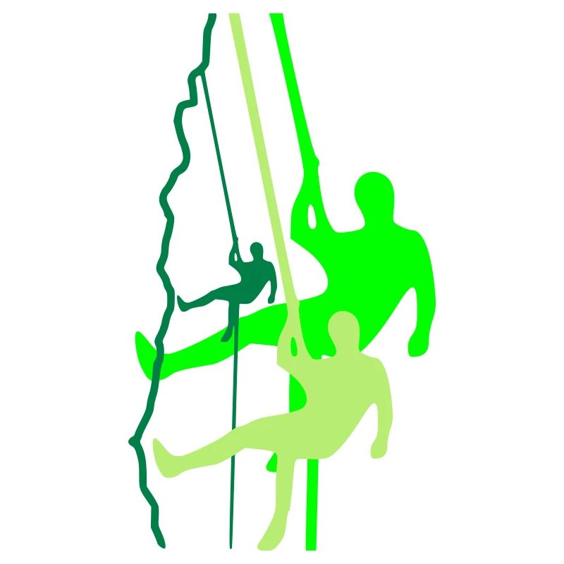 Climber rappelling