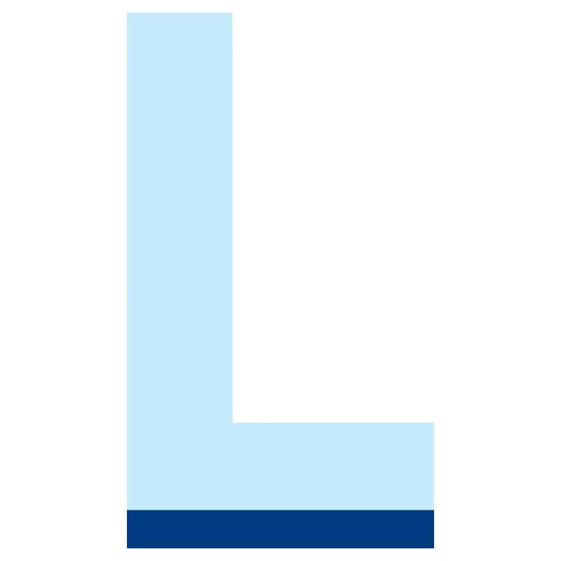 Pop und moderner blauer Buchstabe l