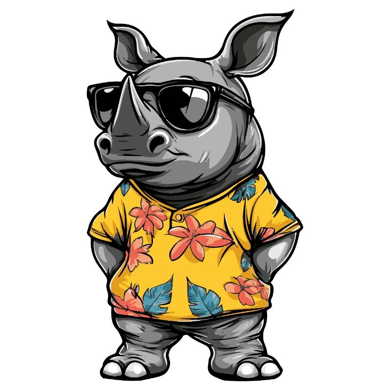 Nashorn Comic Urlaub