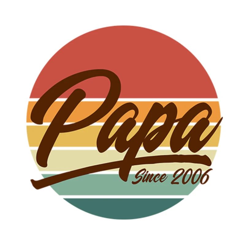 Papa seit 2006 Retro Sunset Vaterschaft