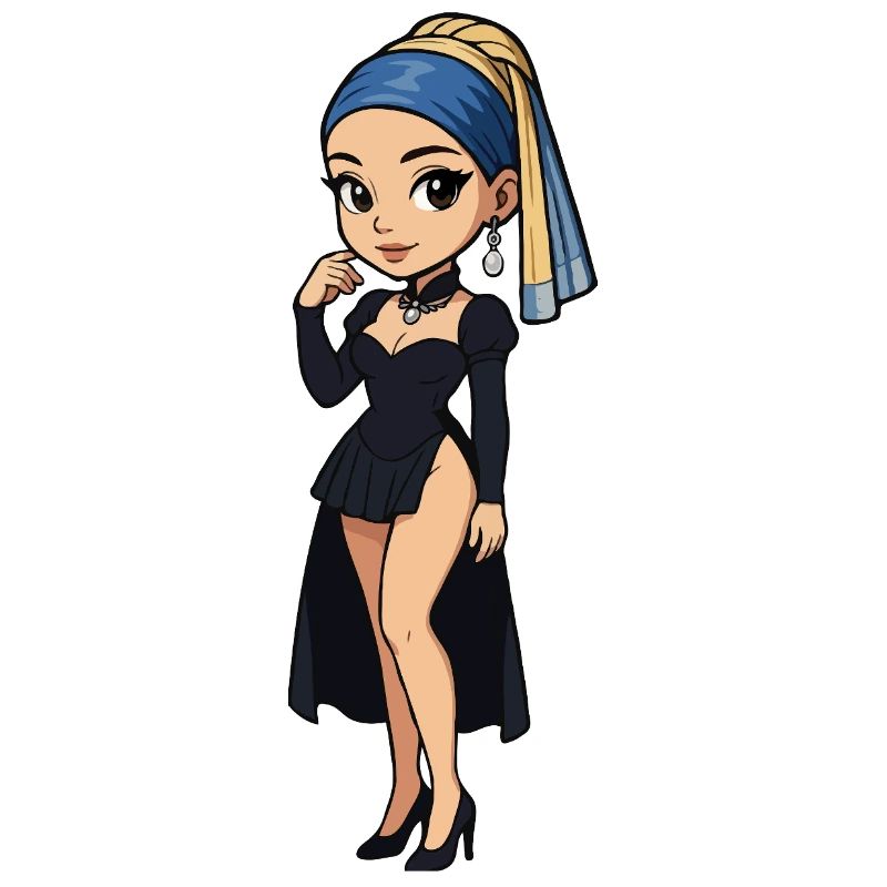 Mädchen mit Perlenohrring Chibi Super Deformed