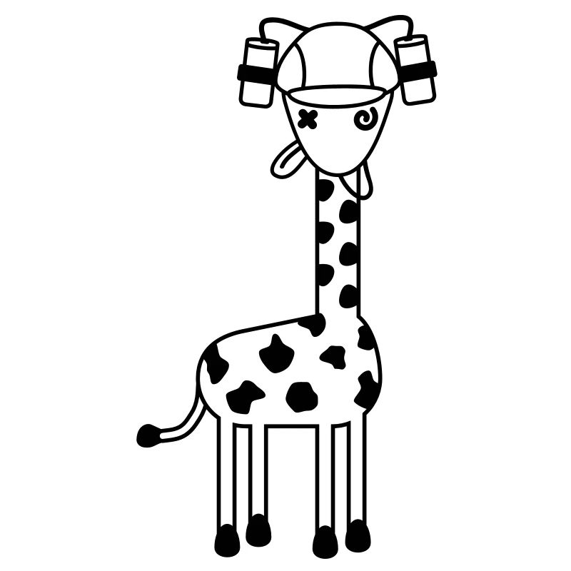 Funny drunken giraffe beer helmet comic animal