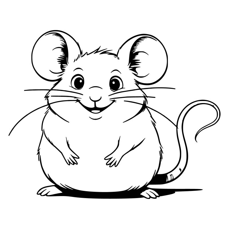 Chubby mouse as vector graphic