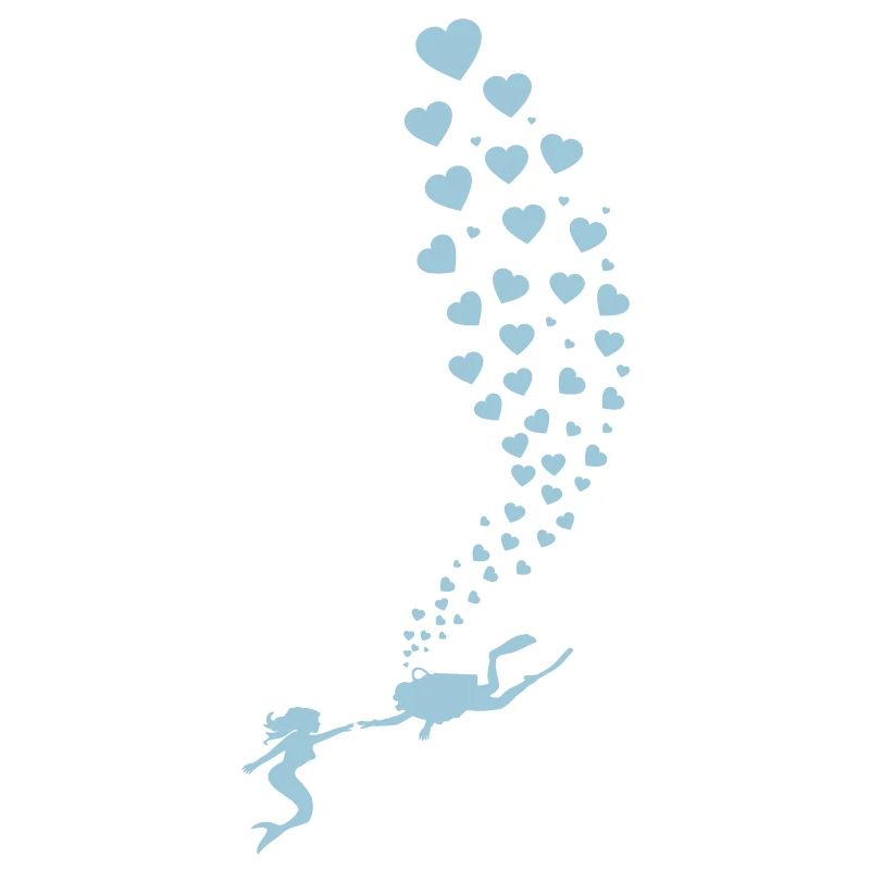 Diver mermaid love