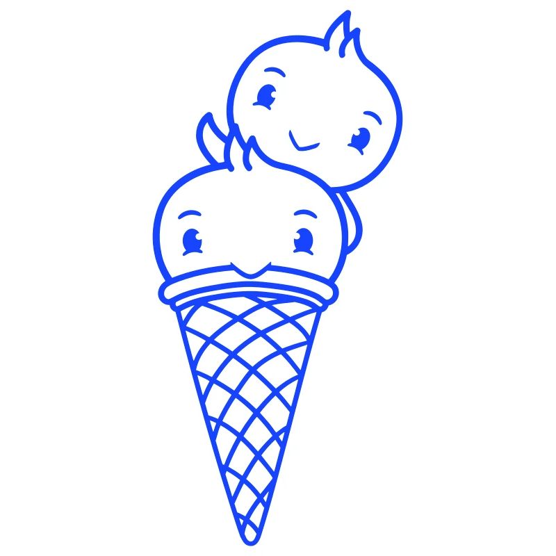 Vögel Eis Waffel Waffeleis Kugeln Eiscreme Eistüte