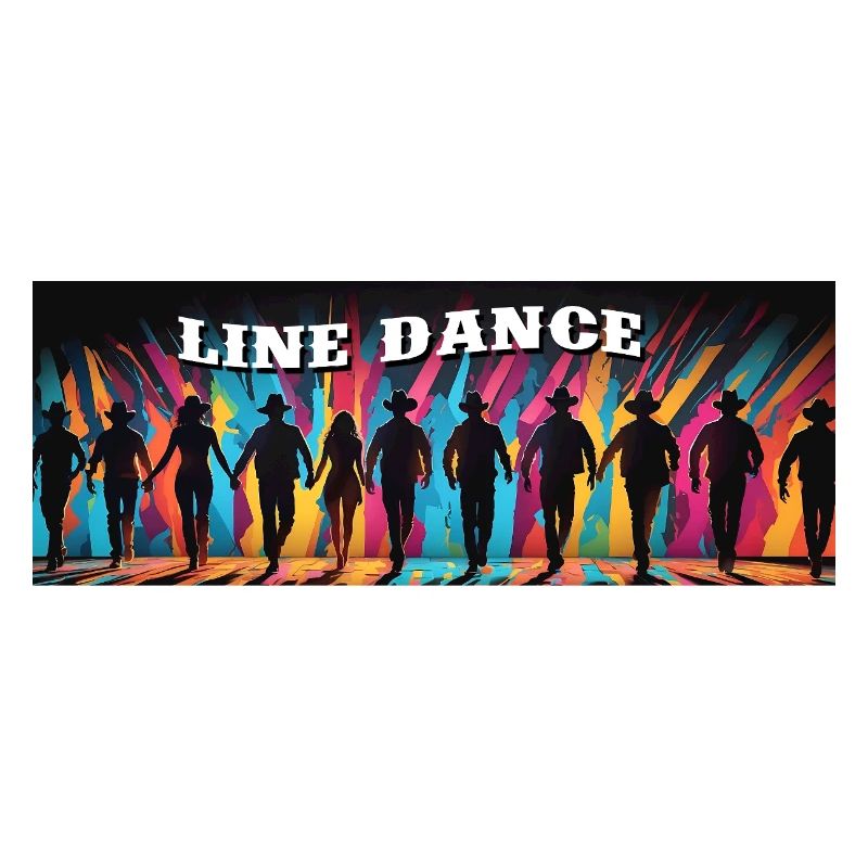 Line dance group dancing