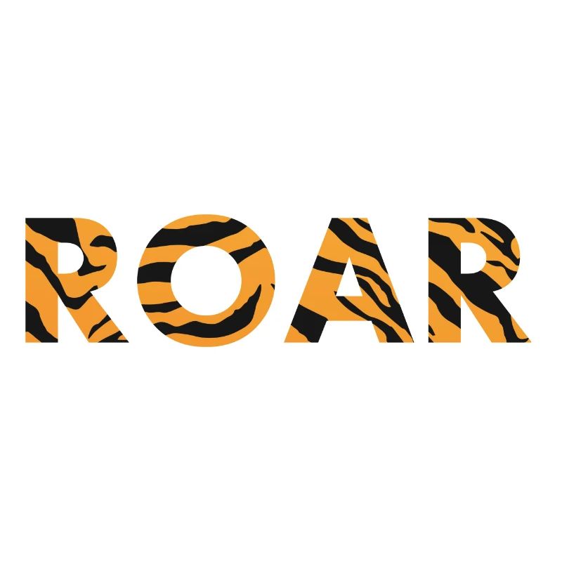 ROAR roar lettering tiger pattern stripes