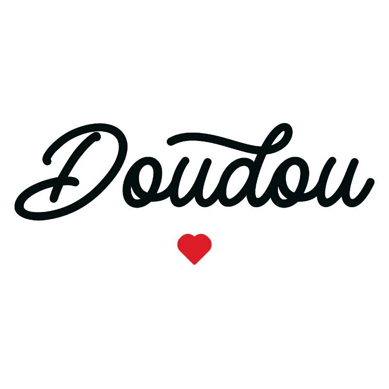 Doudou Coeur Script Noir
