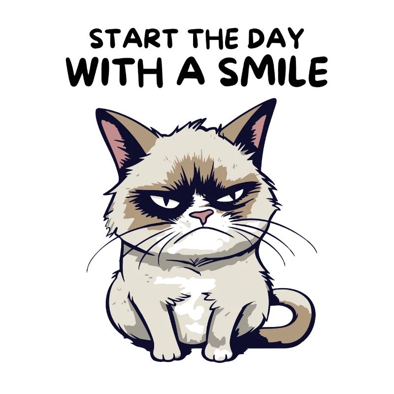 Start the Day with a Smile - Lustige Grumpy Katze