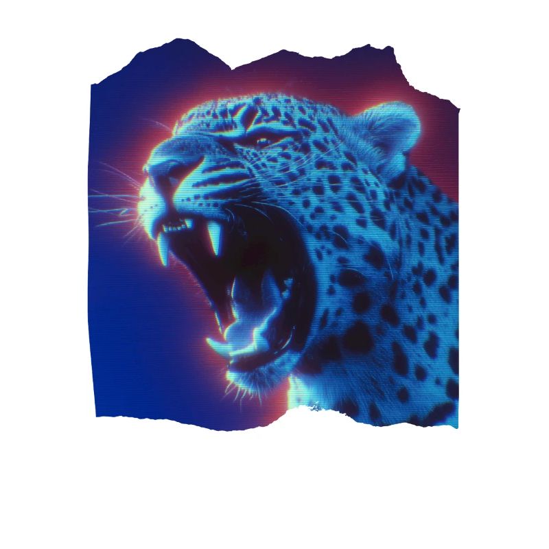 Titel: Neon Leopard – Synthwave VHS Retro 80er Loo