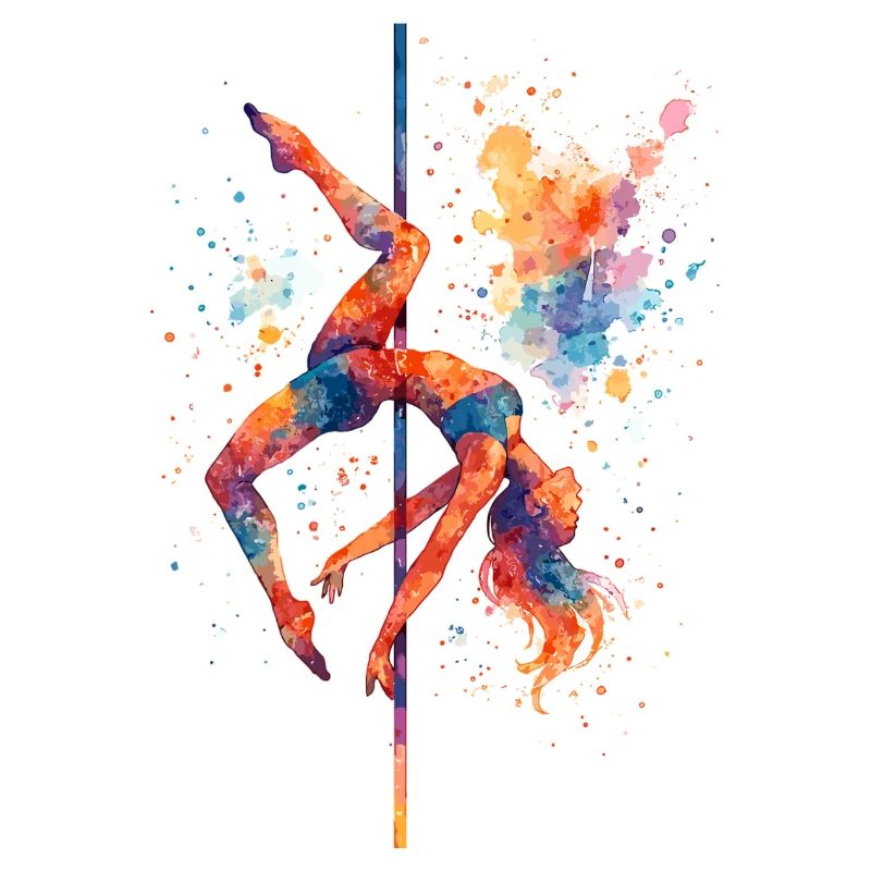 Pole Dance Pole Dancer Aquarelle Couleur Cadeau