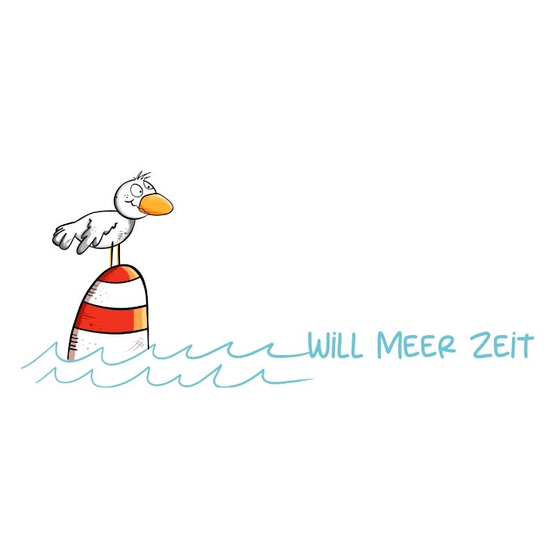 Drollige Möwe Will Meer Zeit