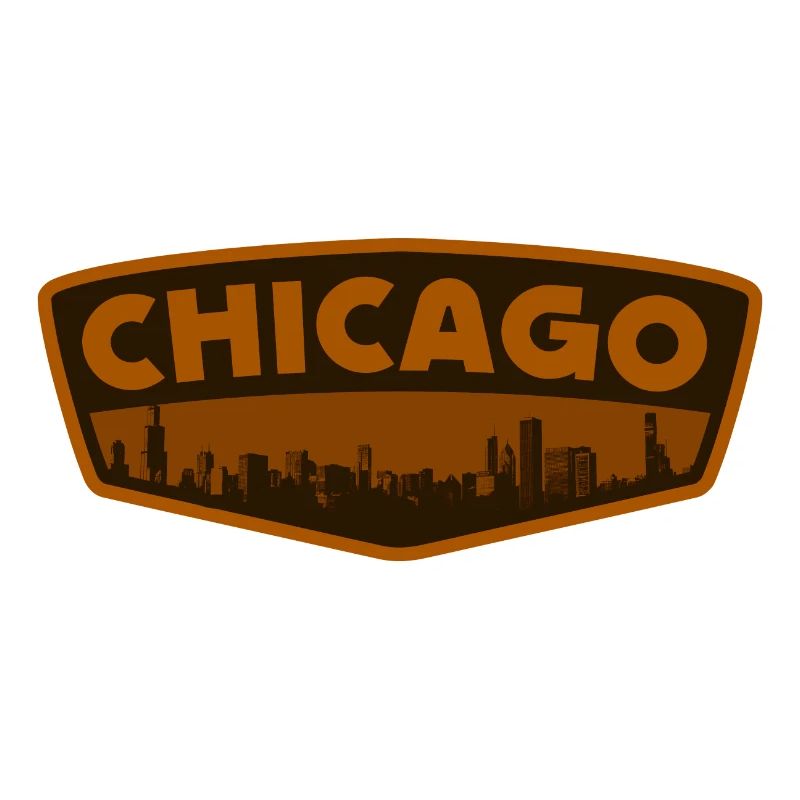Chicago Skyline Patch Retro