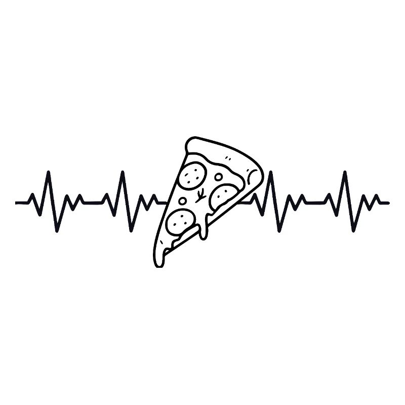 Pizza Slice Machine Pizza ECG Battement de cœur