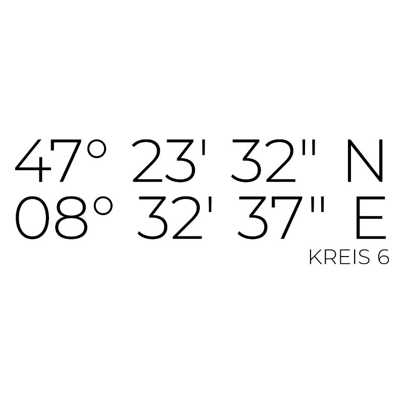 Coordinates District 6 Oberstrass Unterstrass Zurich