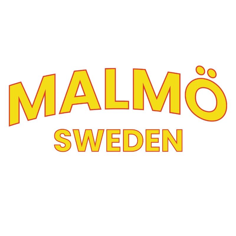 Malmö Sweden Retro Text Style