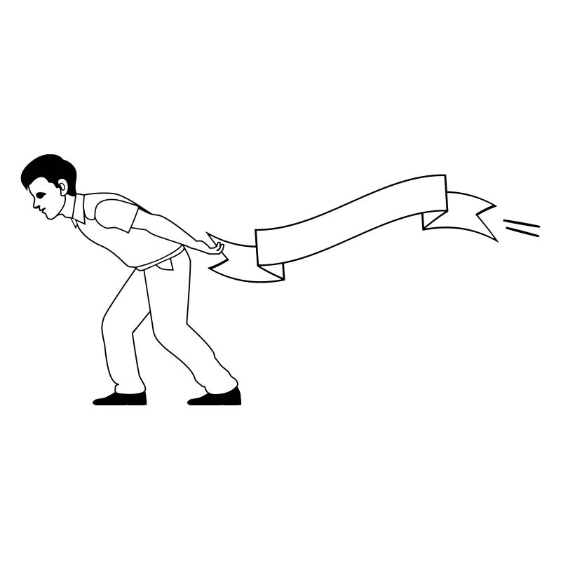 man pulls Banner | Banner bearer