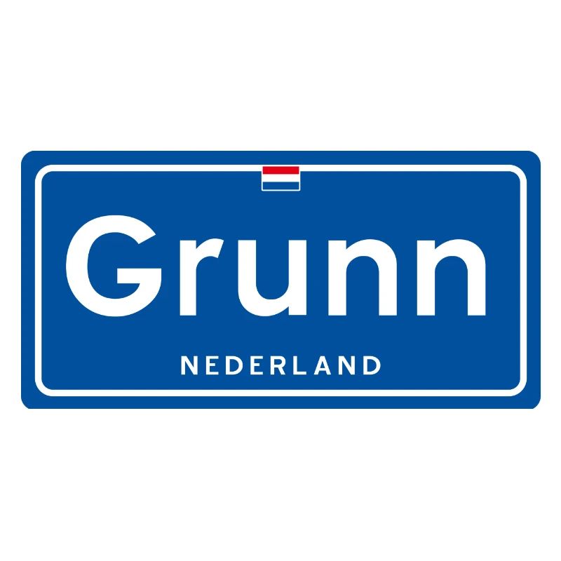 Panneau de nom de lieu Grunn (Groningue)