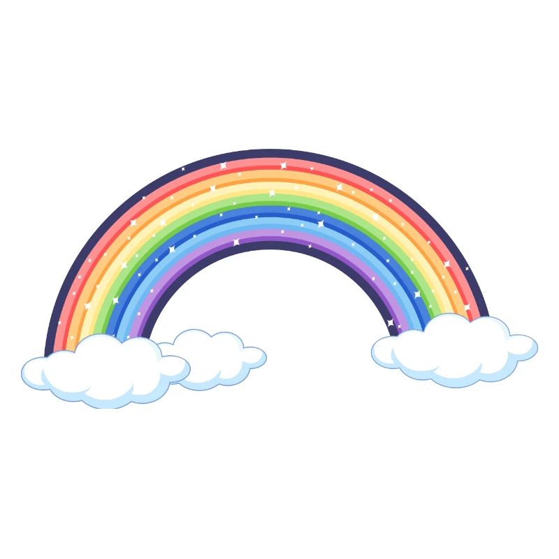 Lebendiger Regenbogen über den Wolken