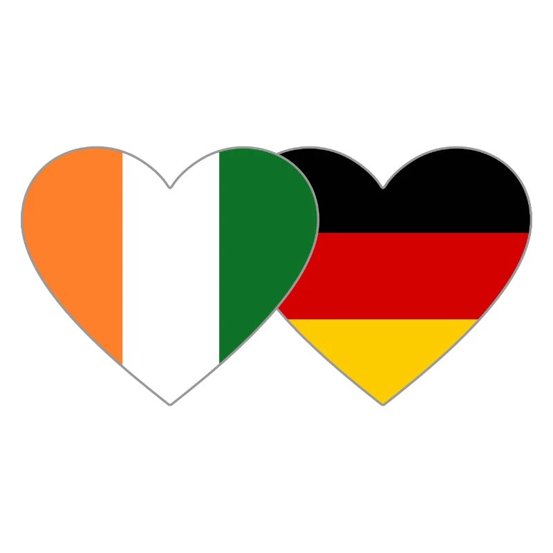 Côte d'Ivoire Germany Flag Heart