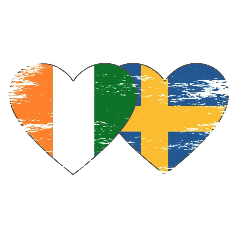 Cœur du drapeau de la Côte d’Ivoire de la Suède utilisé